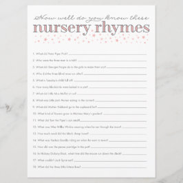 Cartão de Jogo de Chá de fraldas Rhyme Rhyme Game