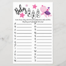 CARTÃO DE JOGO DE CHÁ DE FRALDAS TURTLE BABY ABC