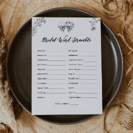 Cartão de Jogo de Chá de panela do Gothic Word Scr