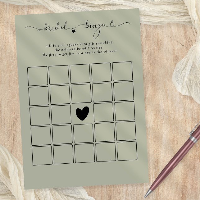 Cartão de Jogo de Chá do Bingo Bridal (Available printed or as a printable digital download)