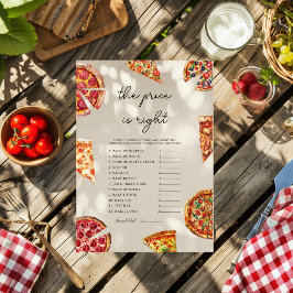 Cartão de Jogo de Churrasco de Bebê Pizza O Preço