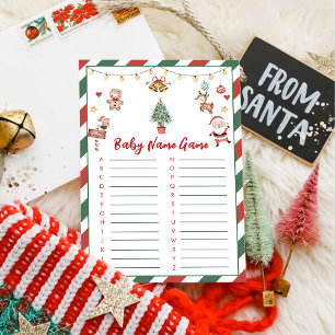 Cartão de Jogo de Chuveiro de Bebê Nome Santa Baby