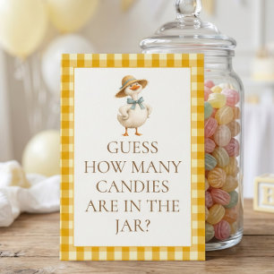 Cartão de Jogo de Chuveiro de Ganso Amarelo Xadrez