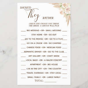 Cartão de jogo de chuveiro Floral Would They Rathe