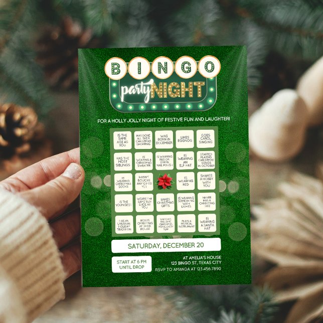 Cartão de Jogo de Férias de Natal (Christmas Bingo Game Card Front)