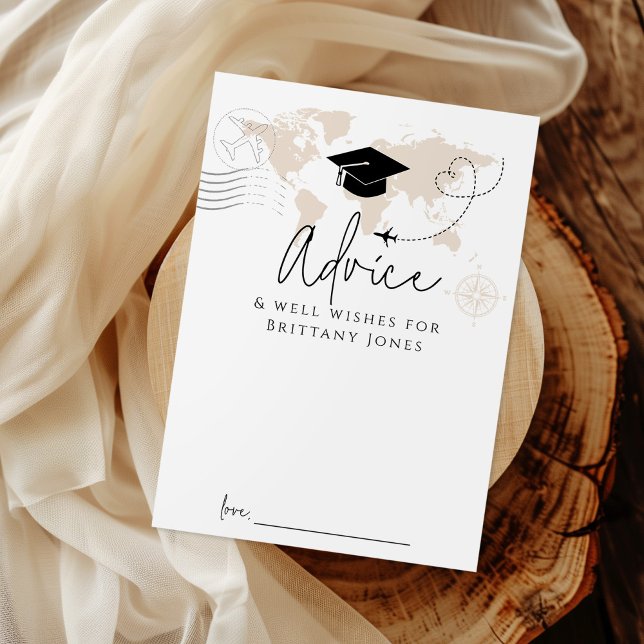 Cartão de Jogo de Graduação do viagem do Mapa Mund (Criador carregado)