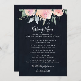 Cartão de Jogo de Menu Beijo de Casamento de Casam