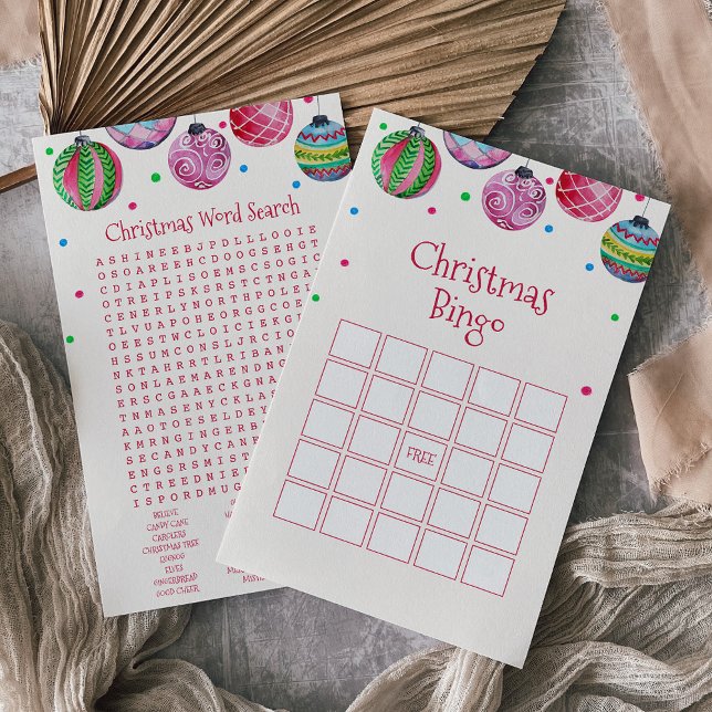 Cartão de Jogo de Natal de Ornamento de Férias (Criador carregado)