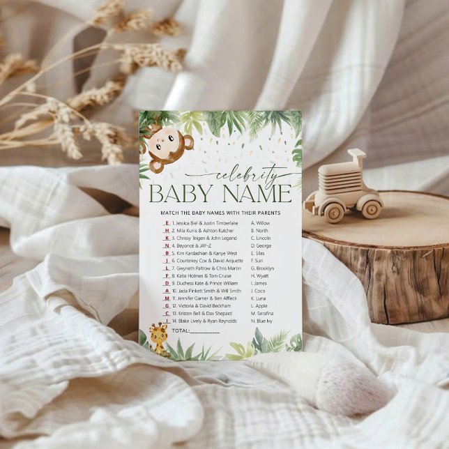 Cartão de Jogo de Nome de Bebê para a Celebração d (Criador carregado)