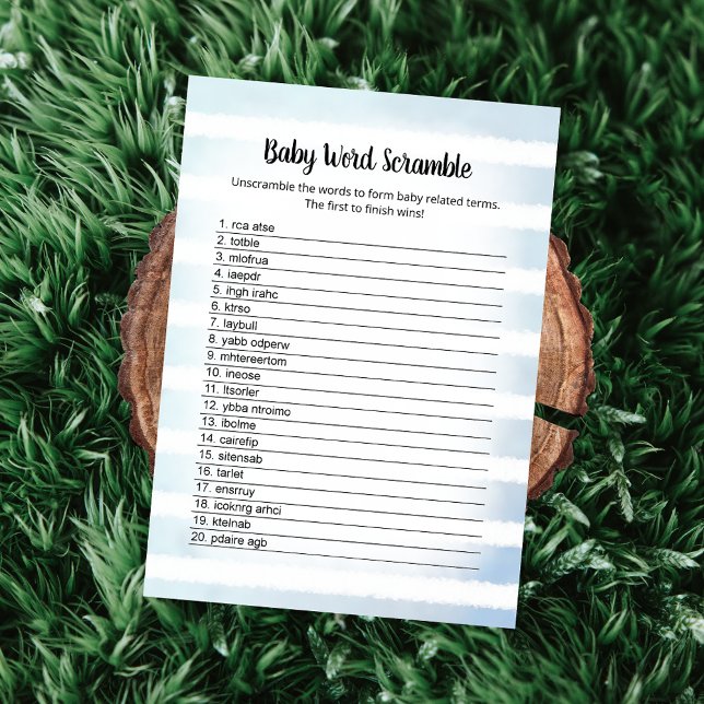 Cartão de Jogo de Palavra Azul Tan Bunny Blue (Criador carregado)