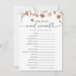 Cartão de Jogo de Palavra Bridal de Flor Selvagem