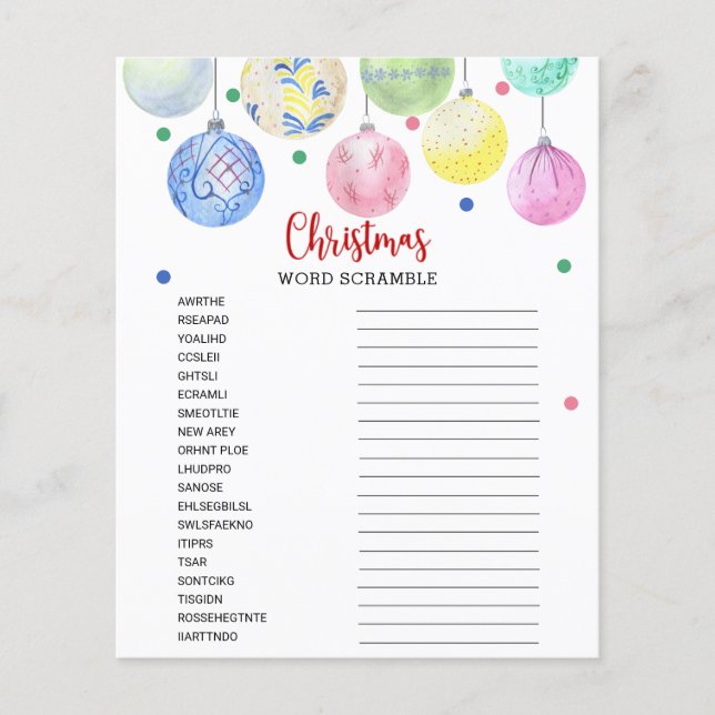 Cartão de Jogo de Palavras Misturadas de Natal Fly (Frente)