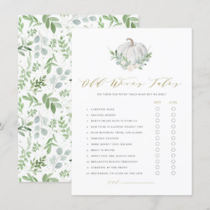 Cartão de Jogo de Pumpkin Branco de Velhas Esposa