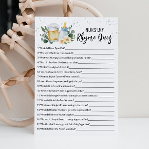 Cartão de Jogo de Quiz de Rimas Infantis Baby Is B