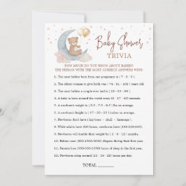 Cartão de Jogo de Trivia de Bebê Chuvinha de Bebê