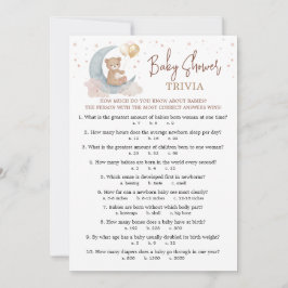 Cartão de Jogo de Trivia de Bebê para Chá de Bebê