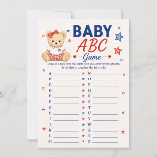 Cartão de Jogo do ABC do Bebê Patriota