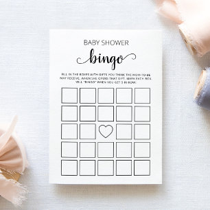 cartão de jogo do chá de fraldas Bingo Chá de fral