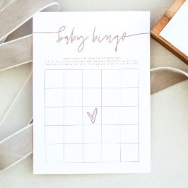 Cartão de Jogo do Chá de fraldas Bingo do Rosa Boh