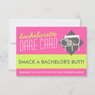 Cartão de jogo do DESAFIO de Bachelorette do
