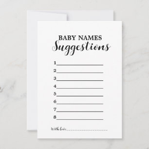 Cartão de jogo do Minimalist Baby SUggetions