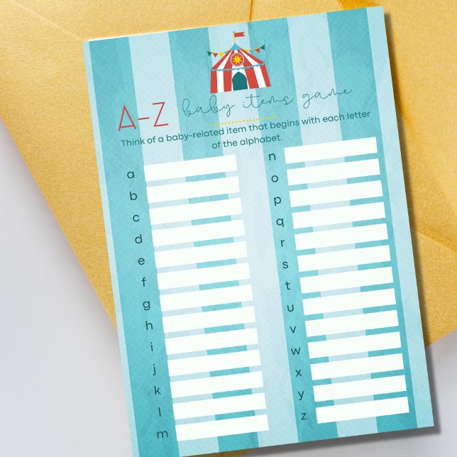 Cartão de Jogo do Partido Alfabético do Chá de fra (Criador carregado)