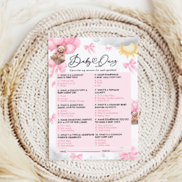 Cartão de jogo do teste do chá de fraldas