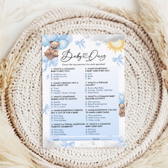 Cartão de jogo do teste do chá de fraldas (Criador carregado)