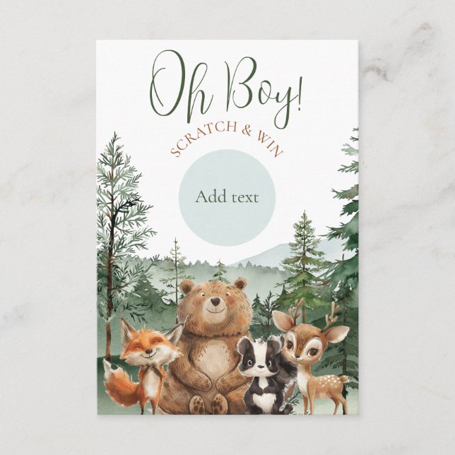 Cartão de Jogo do Woodland Boy Adventure Scratoff (Frente)