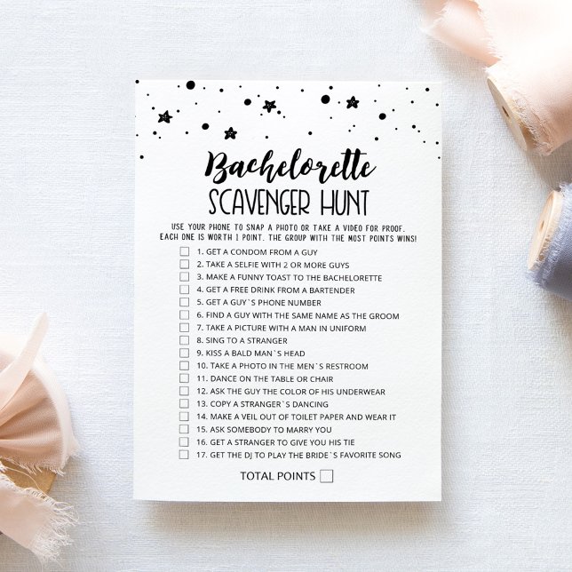 Cartão de jogo editável Scavenger Hunt Hen Party (Criador carregado)