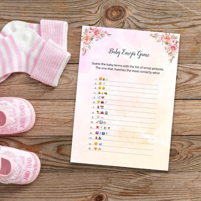 Cartão de Jogo Emoji para Bebê-Chá de fraldas Elef (Criador carregado)