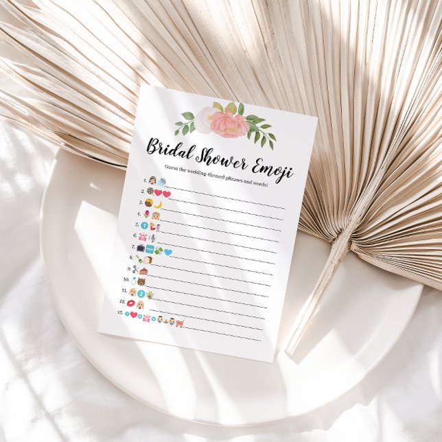 Cartão de Jogo Emoji Pictionary Chá de panela Rosa (Criador carregado)