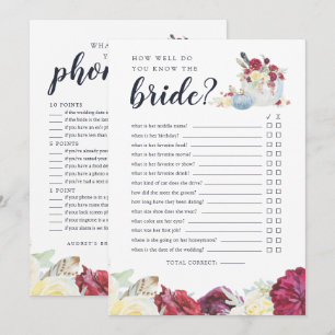 Cartão de jogo frente e verso do chá de panela d