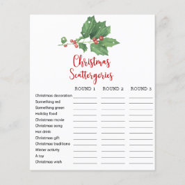 Cartão de jogo Holly Wreath Christmas Scattergorie