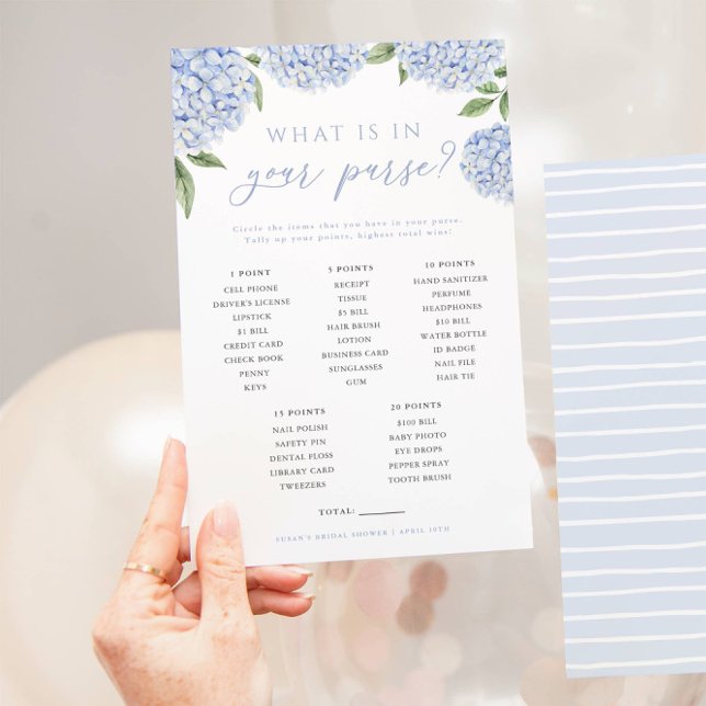 Cartão de Jogo Hydrangea Azul O Que Está na Sua Bo (Criador carregado)