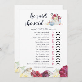 Cartão de Jogo para Chás de panela de Dois Lados d