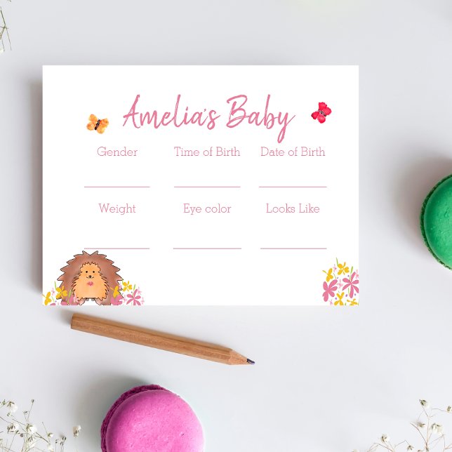 Cartão de Jogo Predicações do Chá de fraldas Hedge (Criador carregado)