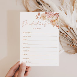 Cartão de Jogo Predições do Chá de fraldas de Qued