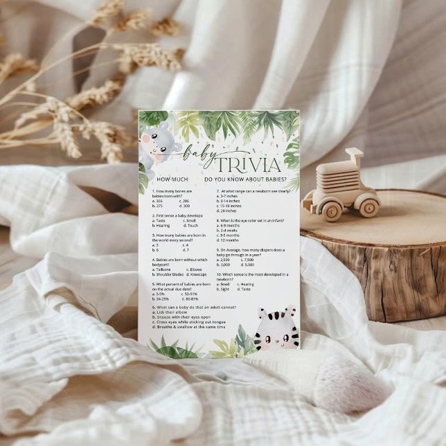 Cartão de Jogo Safari Animal Chá de fraldas (Criador carregado)