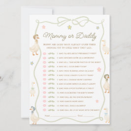 Cartão de Jogo Silly Goose Baby Shower Mamãe ou Pa