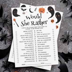 Cartão de Jogo 'Would She Rather' para Chá de Bebê