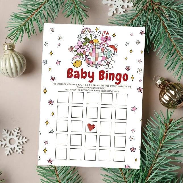 Cartão de Jogos de Bingo de Baby Shower de Natal G (Criador carregado)
