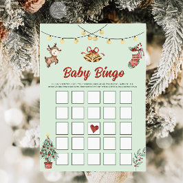 Cartão de Jogos de Bingo para Bebê Festa de Renas 