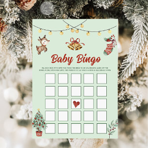Cartão de Jogos de Bingo para Bebê Festa de Renas 