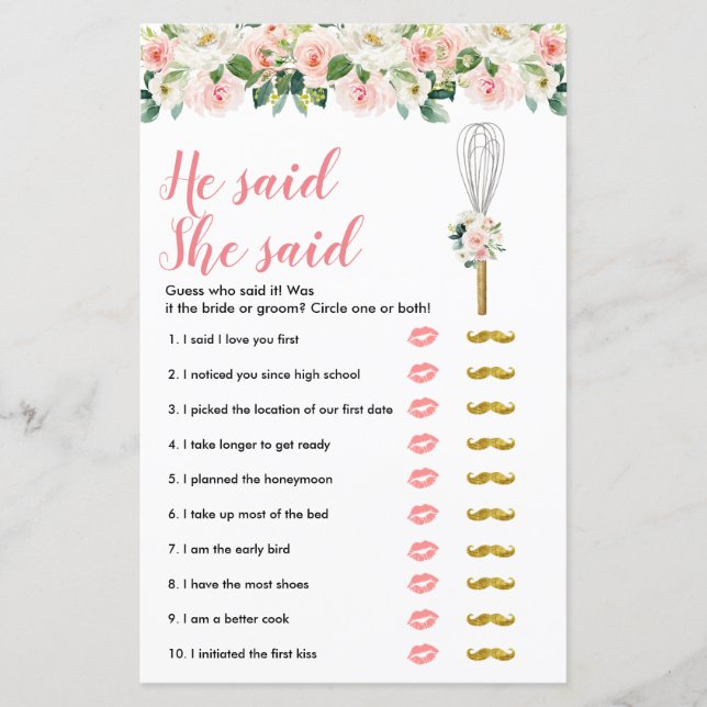 Cartão de Jogos Ele disse Ela disse Levada Embora (Frente)