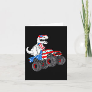 Cartão De Julho T Rex Dino Trex Dinossaur Monster Fir