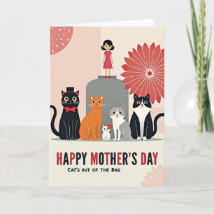 Cartão de Kitten Festivo do Dia das Mães