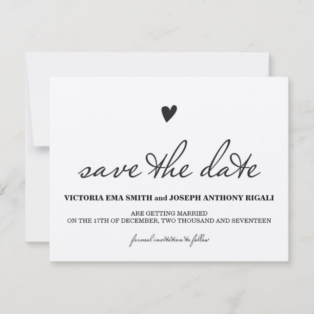 Cartão de Kraft Paper Save The Date (Frente)