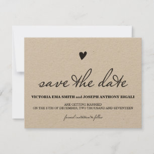 Cartão de Kraft Paper Save The Date