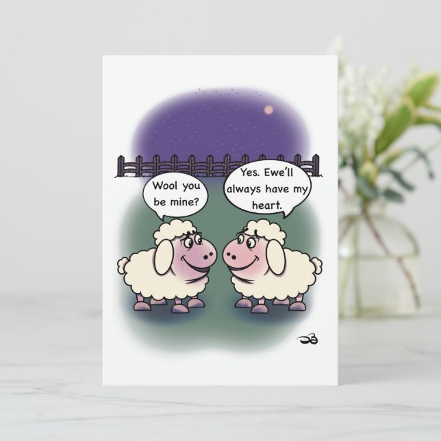 Cartão de Lã Plana (Em pé/Frente)